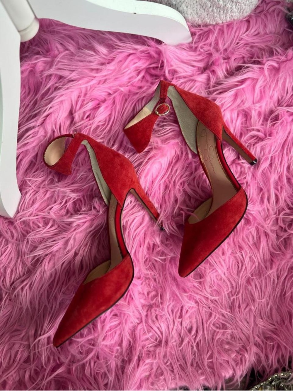 Jessica Simpson red suede heels #heels #redhot #suede